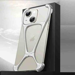 For iPhone 15 Hercules Zinc Alloy Borderless Metal Phone Case(Matt Silve)