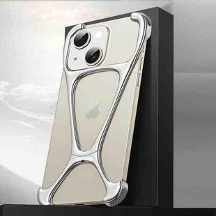 For iPhone 14 / 13 Hercules Zinc Alloy Borderless Metal Phone Case(Bright Silver)