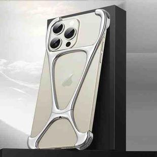 For iPhone 14 Pro Hercules Zinc Alloy Borderless Metal Phone Case(Bright Silver)