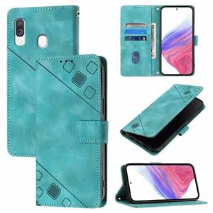 For Samsung Galaxy A40 Skin Feel Embossed Leather Phone Case(Green)