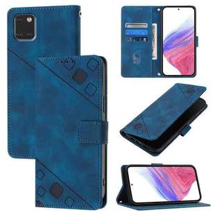 For Samsung Galaxy A81 / Note10 Lite Skin Feel Embossed Leather Phone Case(Blue)