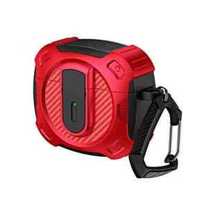 For AirPods 3 Lock Shockproof Bluetooth Earphone Protective Case(Black Red)