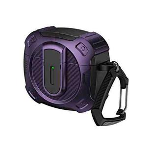 For AirPods 4 Lock Shockproof Bluetooth Earphone Protective Case(Black Purple)