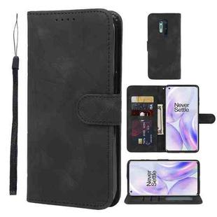 For OnePlus 8 Pro Skin Feel Geometric Lines Leather Phone Case(Black)