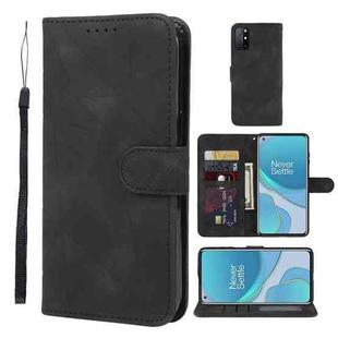 For OnePlus 8T Skin Feel Geometric Lines Leather Phone Case(Black)