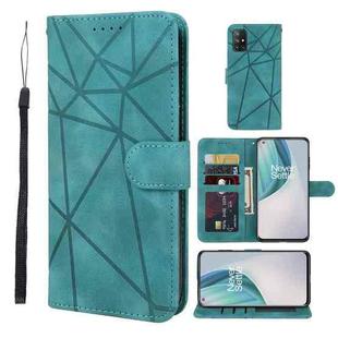 For OnePlus Nord N10 5G Skin Feel Geometric Lines Leather Phone Case(Green)