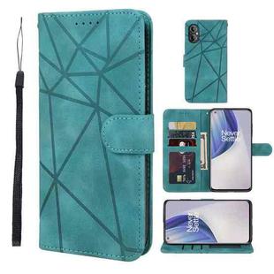 For OnePlus Nord N20 5G Skin Feel Geometric Lines Leather Phone Case(Green)