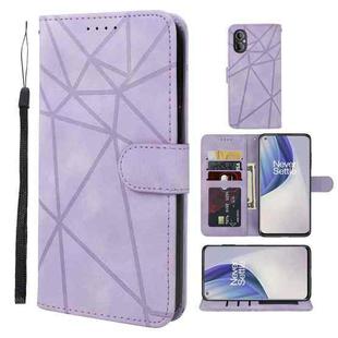 For OnePlus Nord N20 5G Skin Feel Geometric Lines Leather Phone Case(Purple)