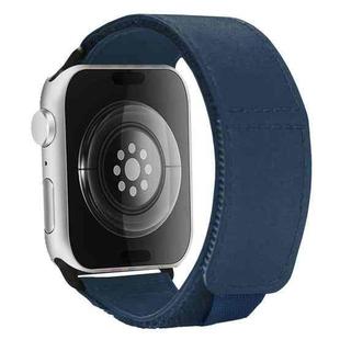 For Apple Watch Series 7 45mm Loop Woven Nylon Watch Band(Dark Blue)