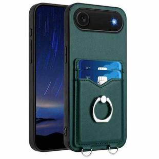 For iPhone Air R20 Ring Card Holder Phone Case(Green)