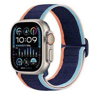 For Apple Watch Ultra 2 49mm Nylon Elastic Buckle Watch Band(Dark Navy Blue)