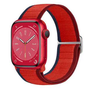 For Apple Watch Series 8 45mm Nylon Elastic Buckle Watch Band(Red)