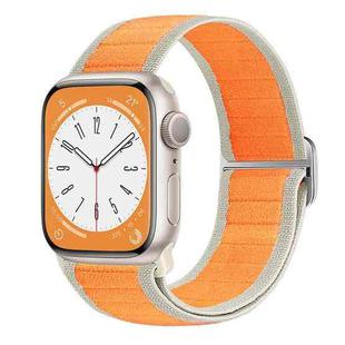 For Apple Watch SE 44mm Nylon Elastic Buckle Watch Band(Orange)