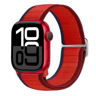 For Apple Watch Series 10 42mm Nylon Elastic Buckle Watch Band(Red)