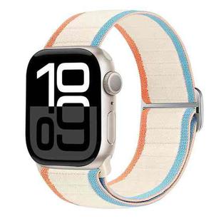 For Apple Watch Series 10 46mm Nylon Elastic Buckle Watch Band(Milky White)