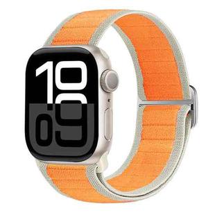 For Apple Watch Series 10 46mm Nylon Elastic Buckle Watch Band(Orange)