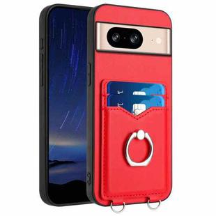 For Google Pixel 8 R20 Ring Card Holder Phone Case(Red)