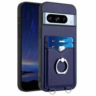 For Google Pixel 8 Pro R20 Ring Card Holder Phone Case(Blue)