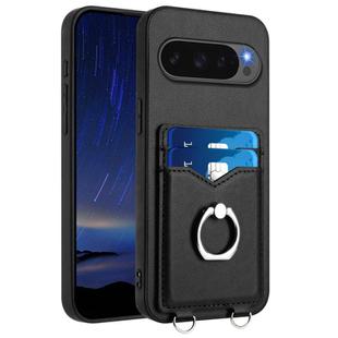 For Google Pixel 10 / 10 Pro R20 Ring Card Holder Phone Case(Black)