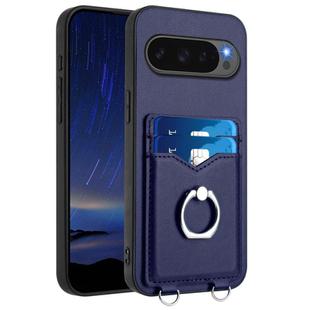 For Google Pixel 10 / 10 Pro R20 Ring Card Holder Phone Case(Blue)