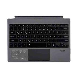 1089DC-DE German Backlit Magnetic Bluetooth 3.0 Keyboard for Microsoft Surface Pro 7 / 6 / 2017 / 4 / 3(Grey)