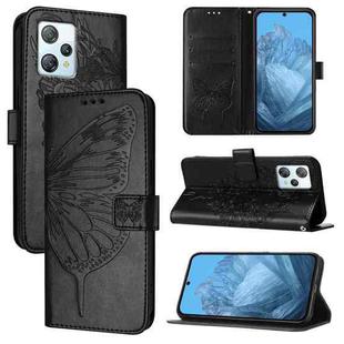 For Blackview A53 Embossed Butterfly Leather Phone Case(Black)