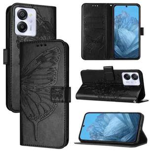 For Blackview Color 8 Embossed Butterfly Leather Phone Case(Black)