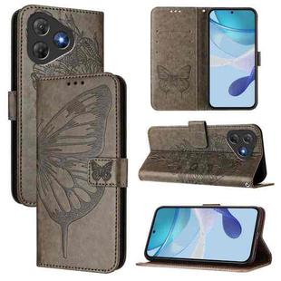 For Blackview Oscal Flat 2 / 2C Embossed Butterfly Leather Phone Case(Grey)