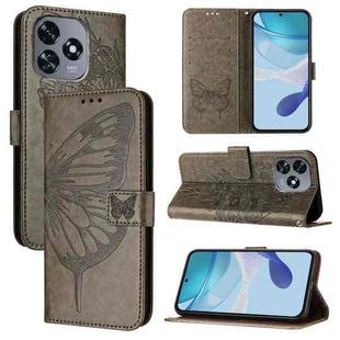 For Oukitel C51 Embossed Butterfly Leather Phone Case(Grey)