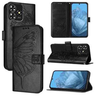 For ZTE Blade A73 4G Embossed Butterfly Leather Phone Case(Black)