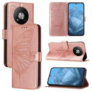 For ZTE Blade A73 5G Embossed Butterfly Leather Phone Case(Rose Gold)