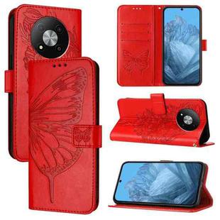 For ZTE Blade A73 5G Embossed Butterfly Leather Phone Case(Red)