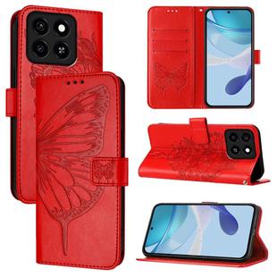 For ZTE Blade A35 / A55 Embossed Butterfly Leather Phone Case(Red)