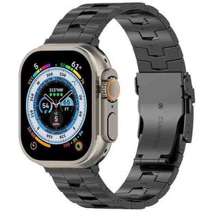 For Apple Watch Ultra 2 49mm Rice Ears Safety Buckle Titanium Alloy Watch Band(Black)