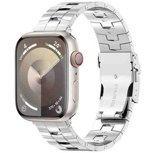 For Apple Watch Series 6 44mm Rice Ears Safety Buckle Titanium Alloy Watch Band(Silver)