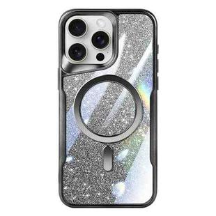 For iPhone 15 Pro Blade MagSafe Magnetic Gradient Glitter PC Phone Case(Black)