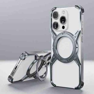 For iPhone 13 Pro / 14 Pro / 15 Pro Aluminum Alloy Frameless 360-Degree Rotating Phone Case(Grey)