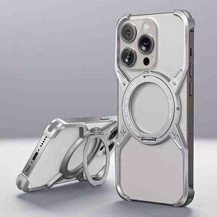 For iPhone 13 Pro / 14 Pro / 15 Pro Aluminum Alloy Frameless 360-Degree Rotating Phone Case(Silver)
