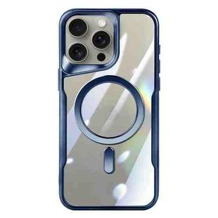 For iPhone 15 Pro Blade MagSafe Magnetic Transparent PC Phone Case(Blue)