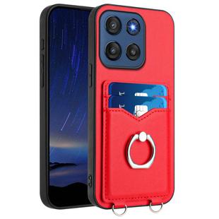 For Motorola Edge 60 Stylus 5G R20 Ring Card Holder Phone Case(Red)