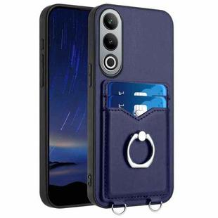 For OnePlus Nord CE4 / OPPO K12 5G R20 Ring Card Holder Phone Case(Blue)