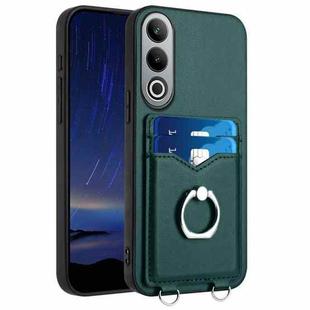 For OnePlus Nord CE4 / OPPO K12 5G R20 Ring Card Holder Phone Case(Green)