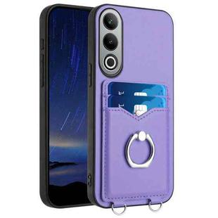 For OnePlus Nord CE4 / OPPO K12 5G R20 Ring Card Holder Phone Case(Purple)