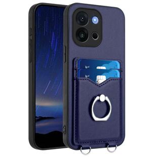 For OnePlus 13T R20 Ring Card Holder Phone Case(Blue)