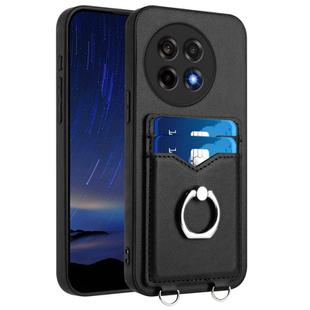 For OnePlus Ace 5 / Ace 5 Pro R20 Ring Card Holder Phone Case(Black)