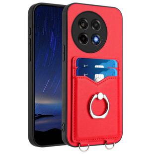 For OnePlus Ace 5 / Ace 5 Pro R20 Ring Card Holder Phone Case(Red)