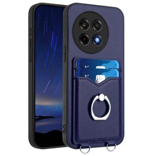 For OnePlus Ace 5 / Ace 5 Pro R20 Ring Card Holder Phone Case(Blue)