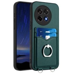 For OnePlus Ace 5 / Ace 5 Pro R20 Ring Card Holder Phone Case(Green)