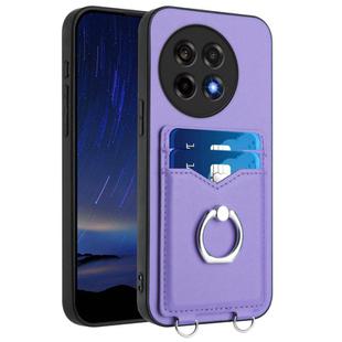 For OnePlus Ace 5 / Ace 5 Pro R20 Ring Card Holder Phone Case(Purple)
