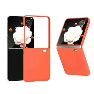 For Honor Magic V Flip 3 in 1 PC Frosted Skin Feel Full Coverage Phone Case(Orange)